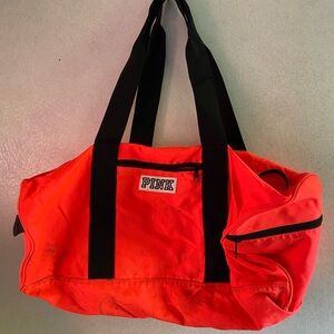 PINK Victoria's Secret Pink and Black Duffel Bag